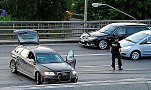 Audi RS6 Crashed During Armed Robbery in Stockholm