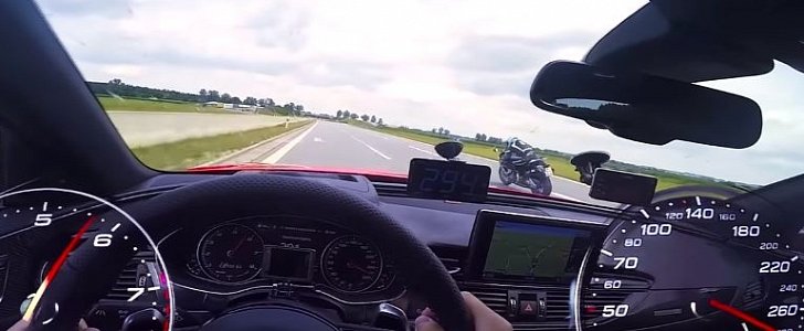Audi RS6 Performance Chases BMW H4 on German Autobahn
