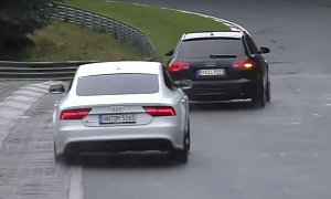Audi RS7 Driver Won't Stop Trying to Drift in Nurburgring Traffic