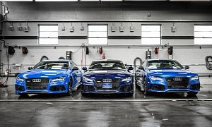 Audi RS7 Triplets: Nagoro Blue, Estoril Blue and Sepang Blue