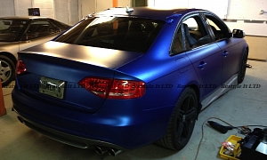 Audi S4 Wrapped in Matte Metallic Blue
