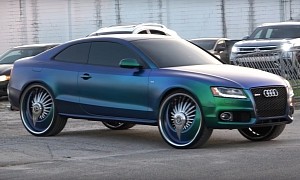 Audi S5 on Massive Wheels Spotted at Florida Car Meet Trying to Blend In With Donks