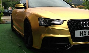 Audi S5 Sportback Wrapped in Gold in Hong Kong <span>· Video</span>