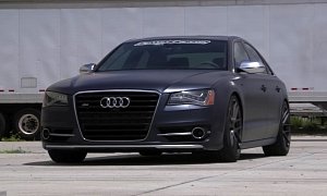 Audi S8 Goes Stealth with Steel Blue Plasti Dip Thanks to DipYourCar