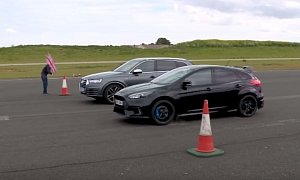 Audi SQ7 vs. Ford Focus RS Drag Race Brings Top Gear Suspense