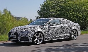 Audi Testing RS5 Prototype with Full Camouflage, Spyshots Reveal