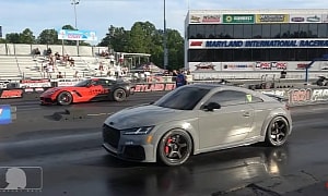Audi TT RS Drags and Rolls Corvettes, Also a Dodge Charger. Someone's Not Going to Like It