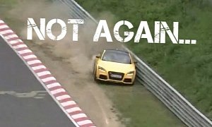 Audi TT RS Driver Crashes at the Nurburgring… Twice at the Same Corner