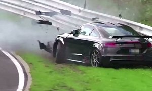 Audi TT RS Has Extreme Nurburgring Crash, Almost Turns into a Golf