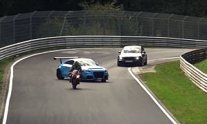 Audi TT RS Almost Takes Out Unsuspecting Biker in Nurburgring Near Crash