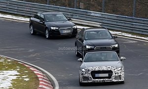 Audi TT RS Roadster Accompanied by A4 allroad and Sedan for Nurburgring Testing