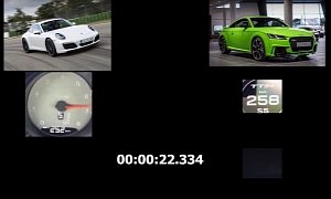 Audi TT RS Smothers Porsche 911 Carrera in Bloody Acceleration Comparison