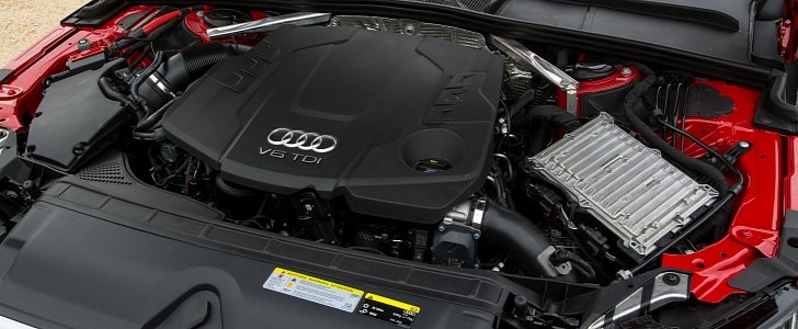 Audi V6 TDI engine bay of MY 2016 A4