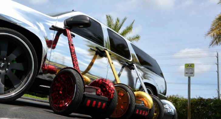 Austin Mahone Gets Chrome Segway Collection to Match Cars