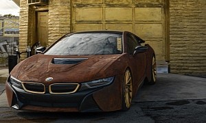 Austin Mahone's Rust-Wrapped BMW i8 Still Looks Out of This Junkyard World