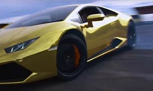 Australia's Only Gold Lamborghini Huracan Does Monster Donuts Like It's Nothing