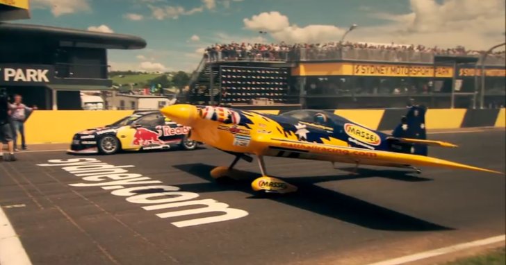 Australian V8 Supercar Races a Stunt Plane at Top Gear Festival Sydney