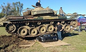 Australians Crush Dodge Journey With A Tank Because It Had Technical Problems