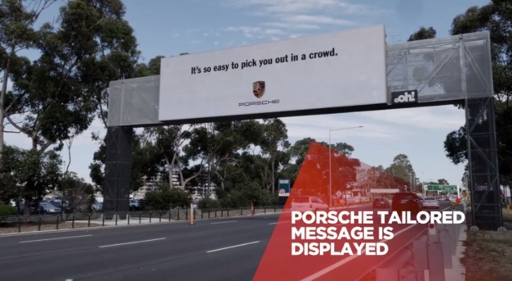 World’s First Auto Recognition Digital Billboard Makes Porsche Owners Stand Out