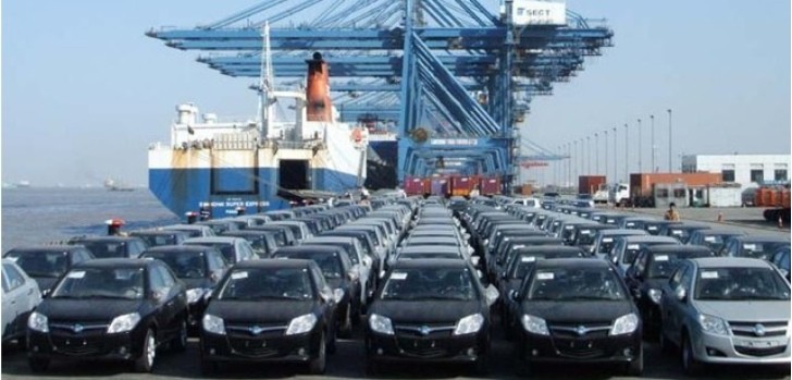 Chinese cars being exported