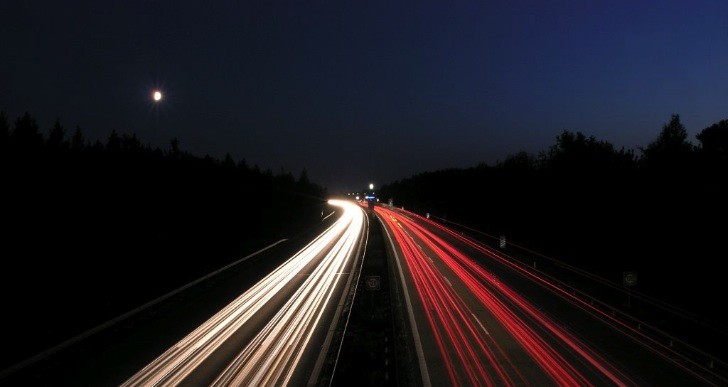 Autobahn at night