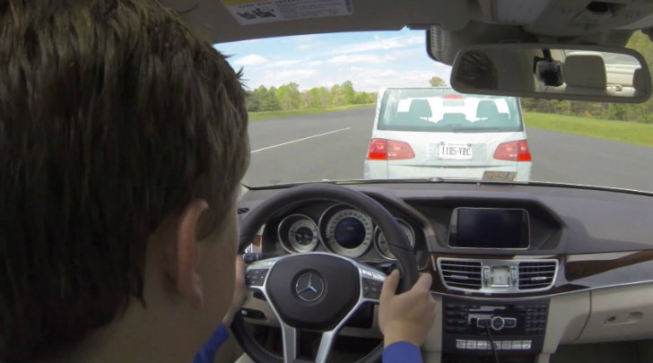 Testing the autobrake system of the Mercedes-Benz E-Class