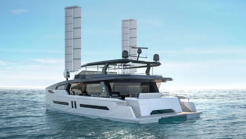Ocean Eco 90 H2 zero-emission catamaran by Alva Yachts