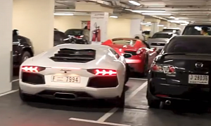 Aventador Owner Struggles With Underground Parking in Dubai