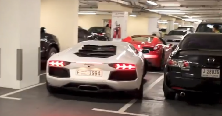 Aventador Owner Struggles With Underground Parking in Dubai