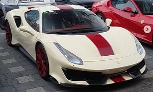 Avorio Ferrari 488 Pista with Red Details Has The Most Extreme Spec