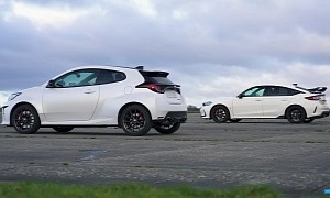 AWD Toyota GR Yaris vs. FWD Honda Civic Type R Is Everyone's Drag Race, JDM Smiles Proudly