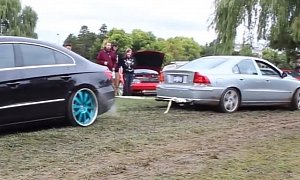 AWD vs FWD: Volvo S60 R Rescues VW Passat CC from the Mud