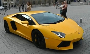 Awesome Matte Yellow Aventador from Qatar in Paris