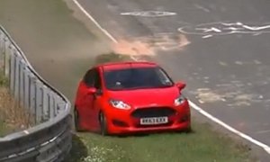 Awesome Save: Ford Fiesta ST Nearly Crashes at 'Ring Track Day