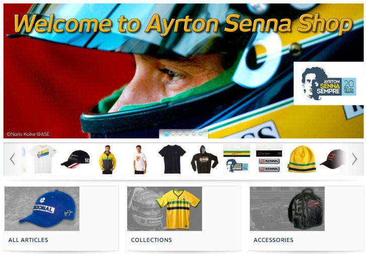 Ayrton Senna Shop main page
