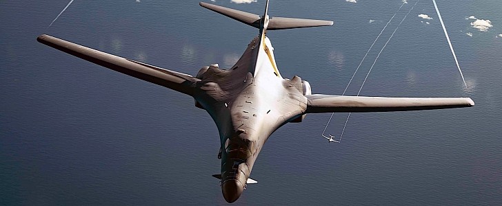 B-1B Lancers over the Pacific