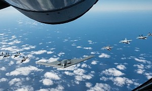 B-2 Spirit Bomber Gets All-Star Fighter Jet Escort Over the Pacific