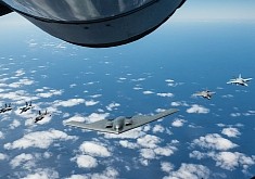 B-2 Spirit Bomber Gets All-Star Fighter Jet Escort Over the Pacific