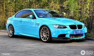 Baby Blue BMW E92 M3 Spotted in China
