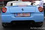 Baby Blue Ferrari 599 GTB Revs Its V12