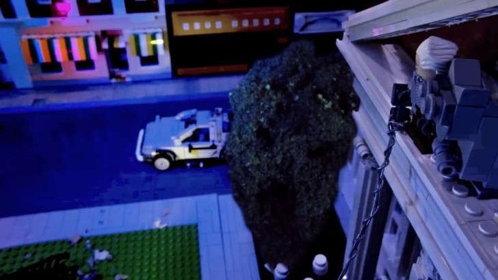 Back To The Future Tower Scene Gets LEGO Rendering