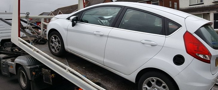 A Ford Fiesta that was used for driving test examinations was towed for driving without insurance or MOT