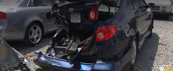 Toyota Corolla totaled after hit and run in Lynn, Massachusetts