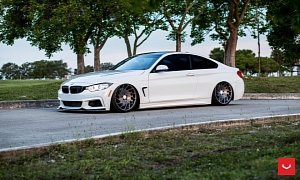 Bagged BMW 435i on Vossen Wheels Looks Controversial