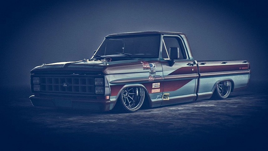 Ford F-100 restomod bagged rendering by rs_design01