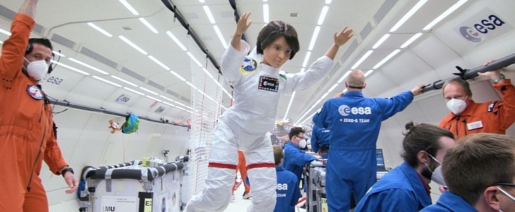 Samantha Cristoforetti Barbie goes on zero-g flight to inspire girls to pursue a career as astronauts