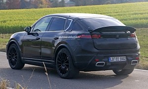 Battery-Electric 2023 Porsche Macan Spied Flaunting Coupe Body, Active Rear Wing