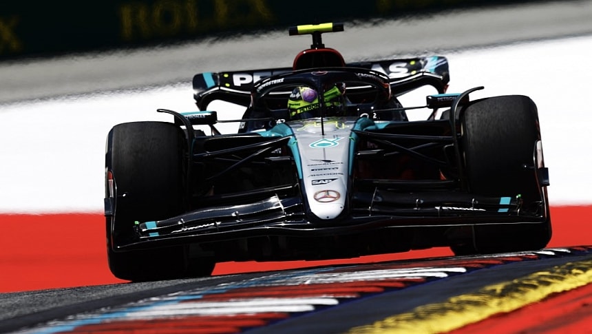Lewis Hamilton on a hot-lap