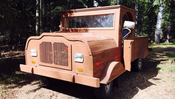 Wooden Toyota pickup