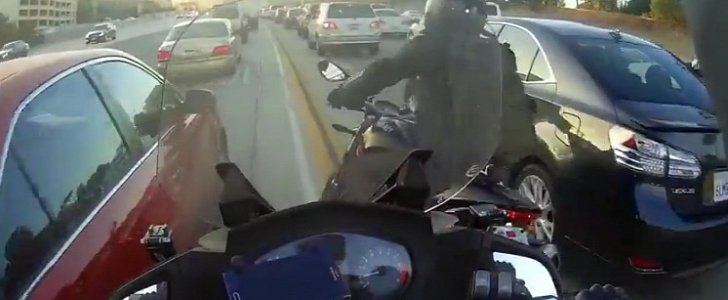 Rider cuts off another rider